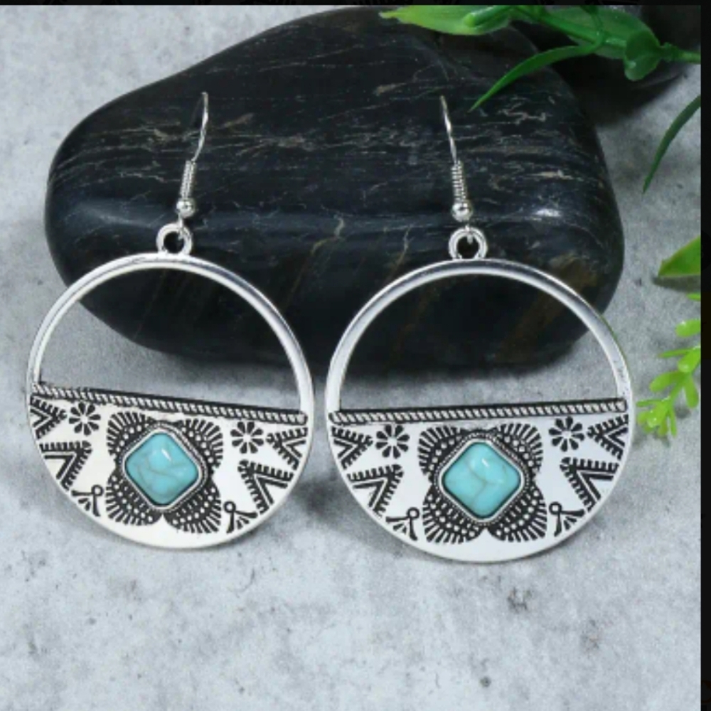 Boho Dangle earrings with turquoise